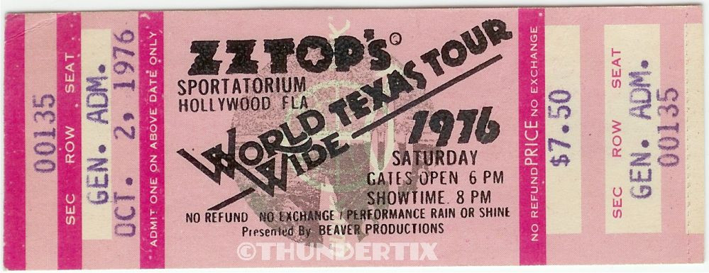 5 1968 -76 UNUSED FULL TICKETS Hendrix, Doors, Dylan, Elton John, ZZ Top reprint