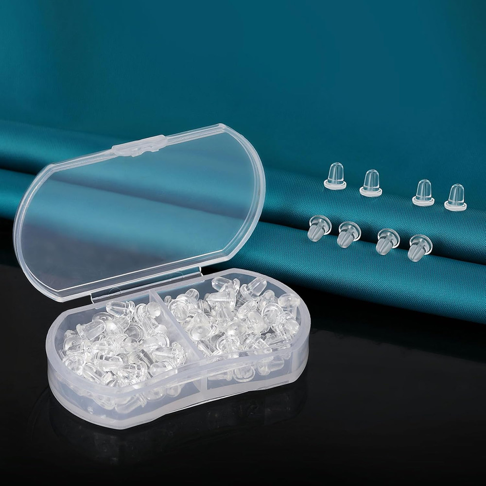 Silicone Earring Backs,70Pcssoft Clear Earring Backs for Studs/Droopy Ears