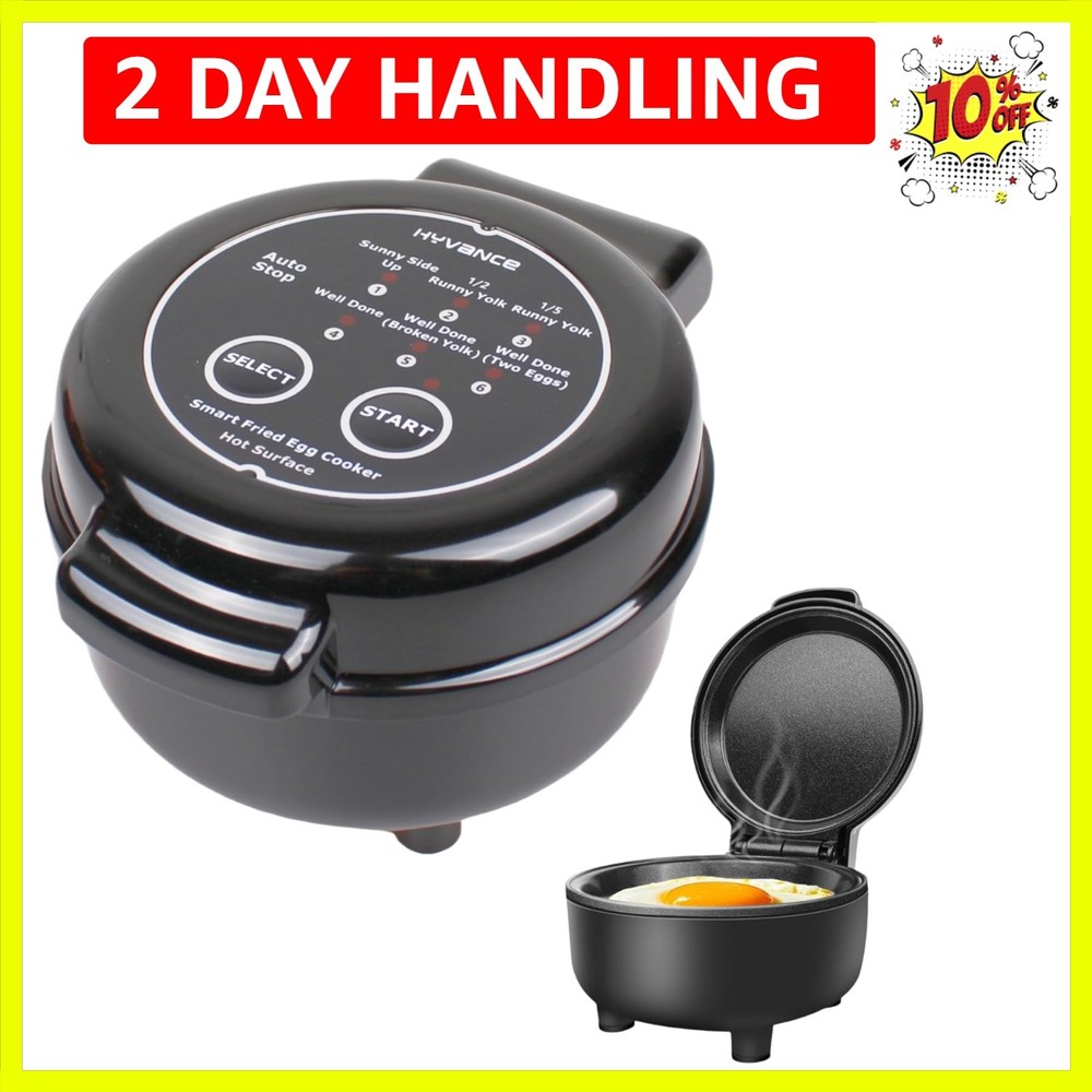 Smart Fried Egg Cooker, Automatic Fried Egg Maker for 6 Features like Sunny S...