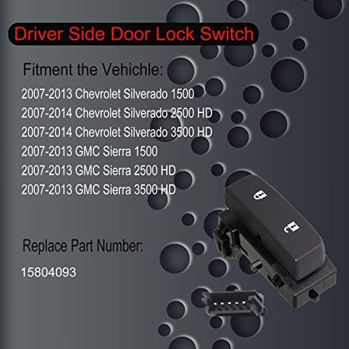 Driver Side Power Window, Door Lock & Mirror Switch 3pcs Switch with Tool