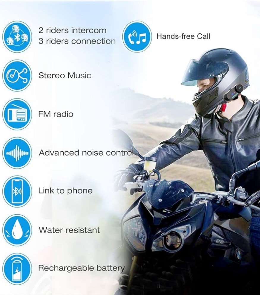 Freedconn TCOM VB Motorcycle Helmet Intercom Bluetooth Headset Wireless