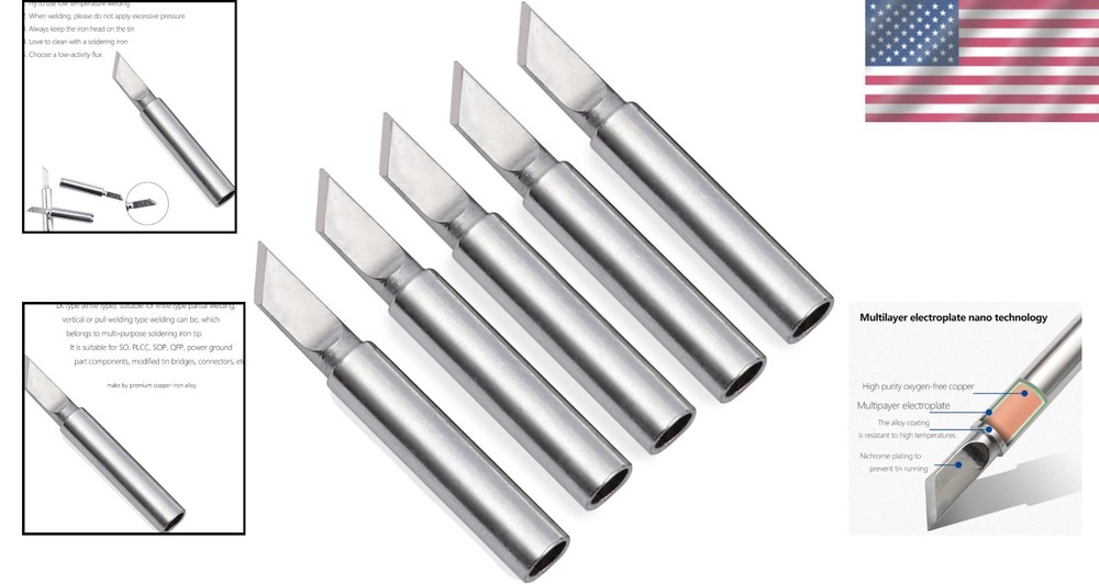 5PCS 900M Soldering Replacement Tips – Ideal for Intricate Electronics Soldering