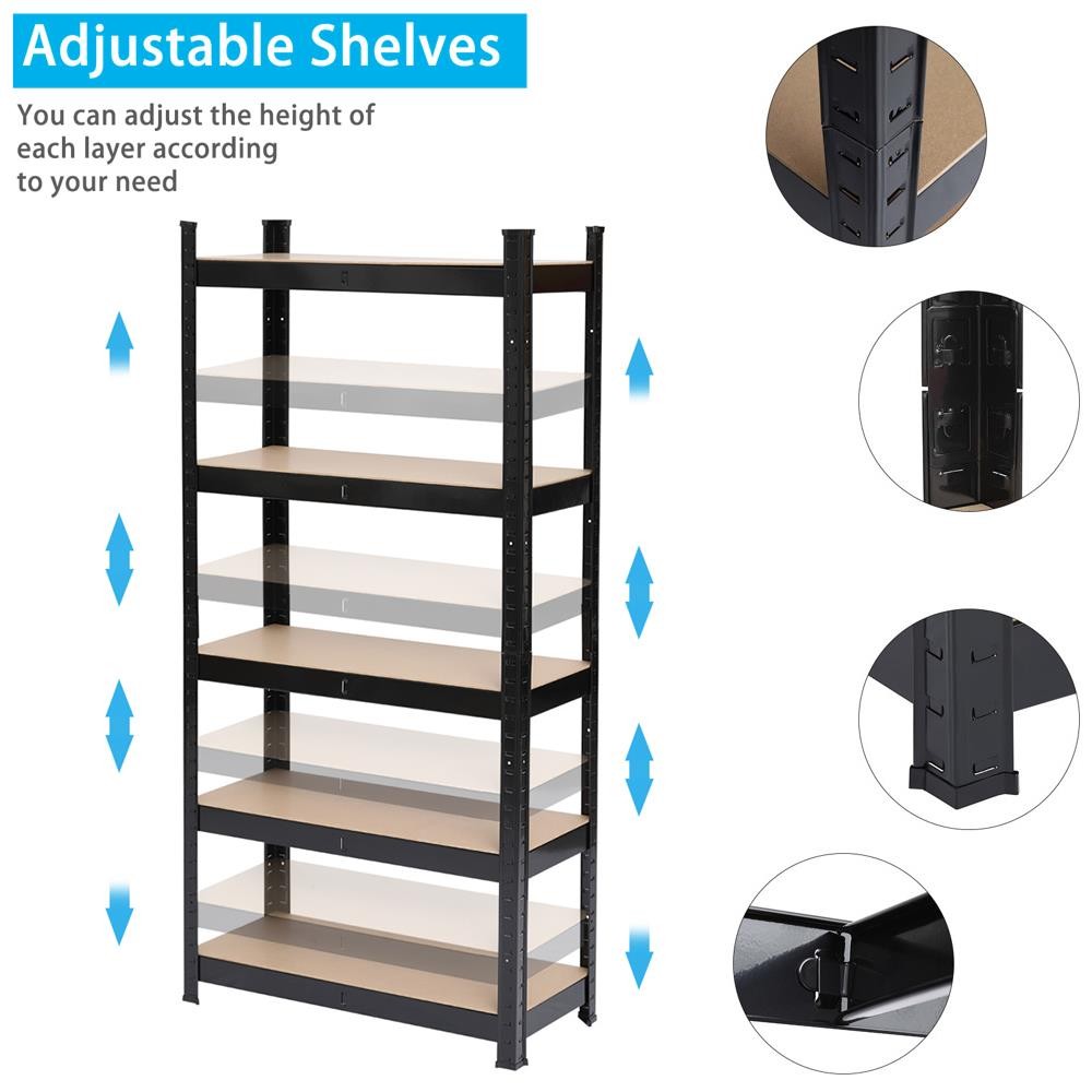 FCH Storage Shelving Unit Garage Storage Rack 5-Tier Adjustable 1653.5 lbs Load