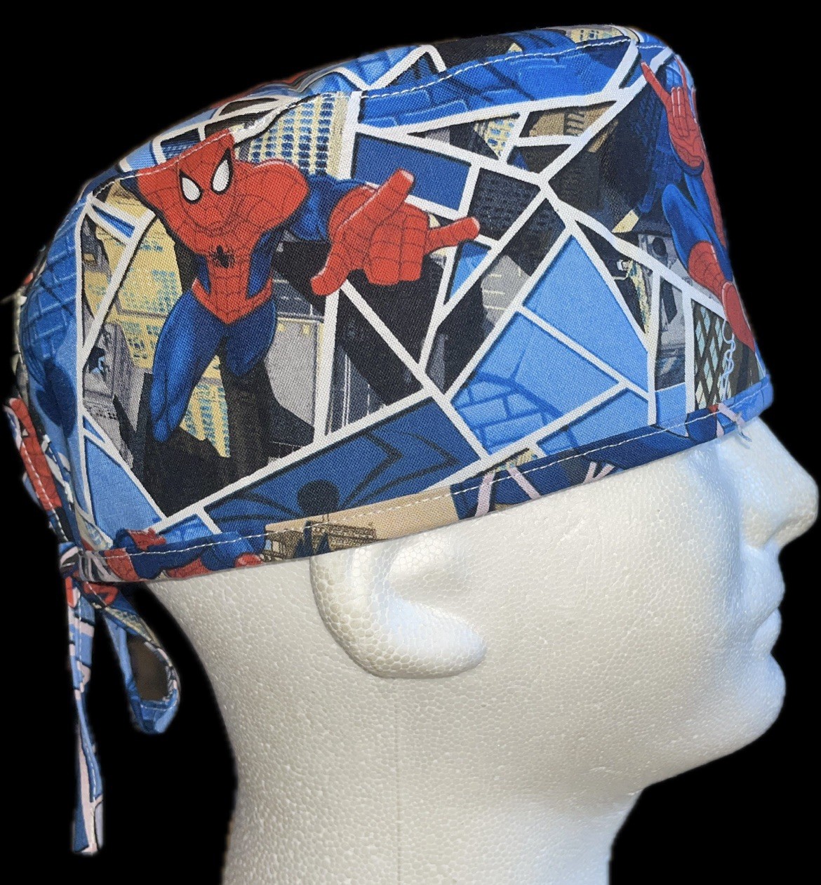 Marvel Spiderman Bricks Scrub Hat Chemo Cap