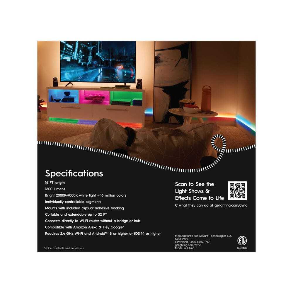 Cync 16 ft. Indoor Premium Light Strip Light