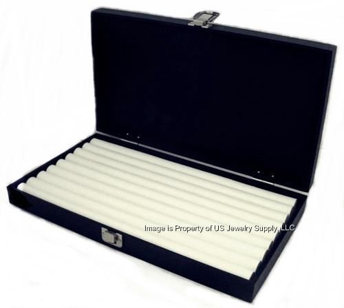 1 Wholesale Solid Top Lid White 8 Row Ring Display Portable Storage Boxes Case