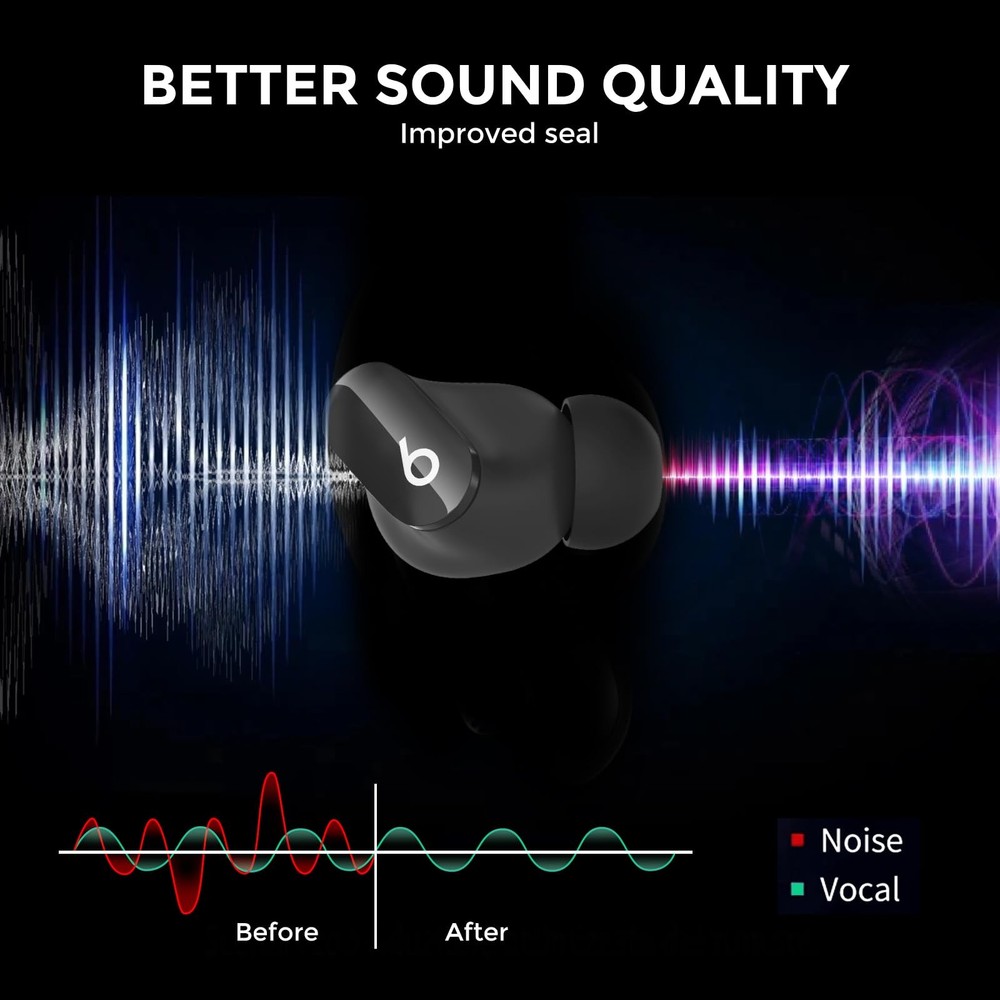 AhaStyle Ear Tips for Beats Studio large, 2 Large+2 Medium+2 Small, Black