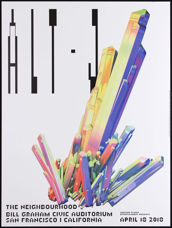 Alt-J with The Neighbourhood 4/18/2018 Poster Bill Graham Civic SF Pablo Delcan