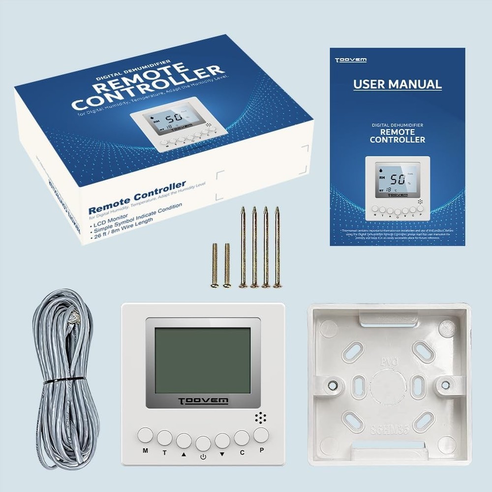 Toovem Remote Controller for ARGENDON Dehumidifier Digital Humidity, Temperature