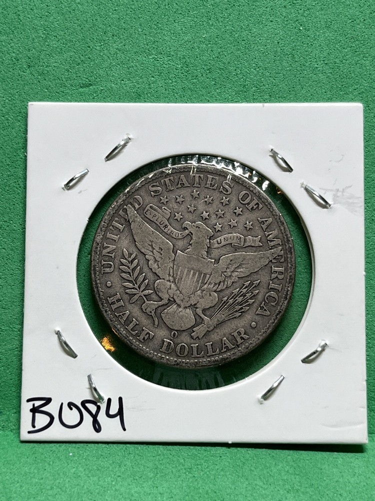 1908 O Barber Half Dollar 50C Raw Circ Coin.