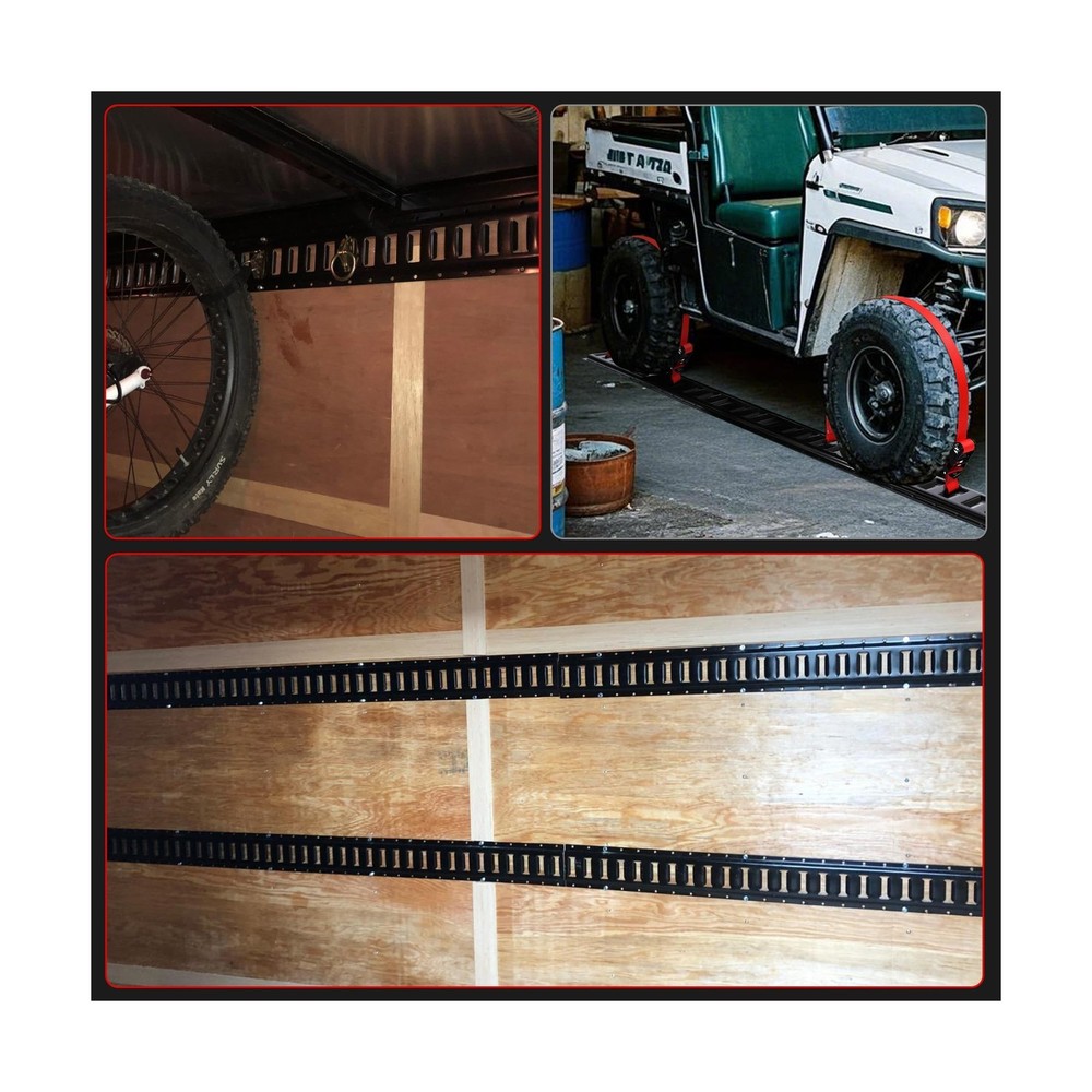 E-Track Tie-Down Rail Kit, 4' E Track Rail 4 Pack for Garages, Vans, Trailers...