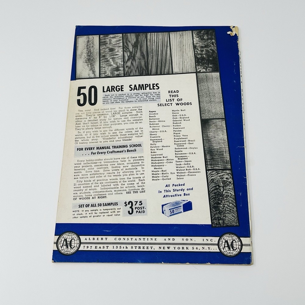 1952 Constantine's Manual For Craftsman Catalog Reference Guide Woodworking Tool