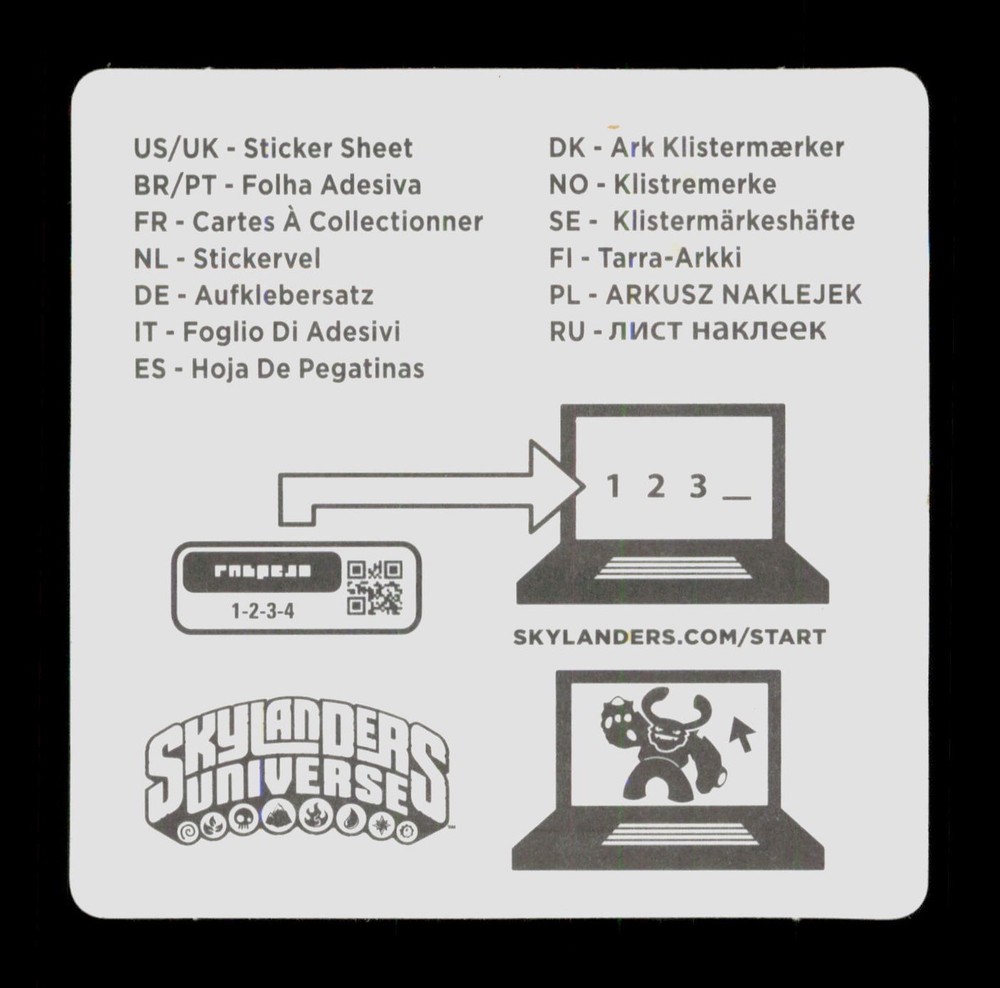Zook Skylanders Giants 2012 Activision Sticker
