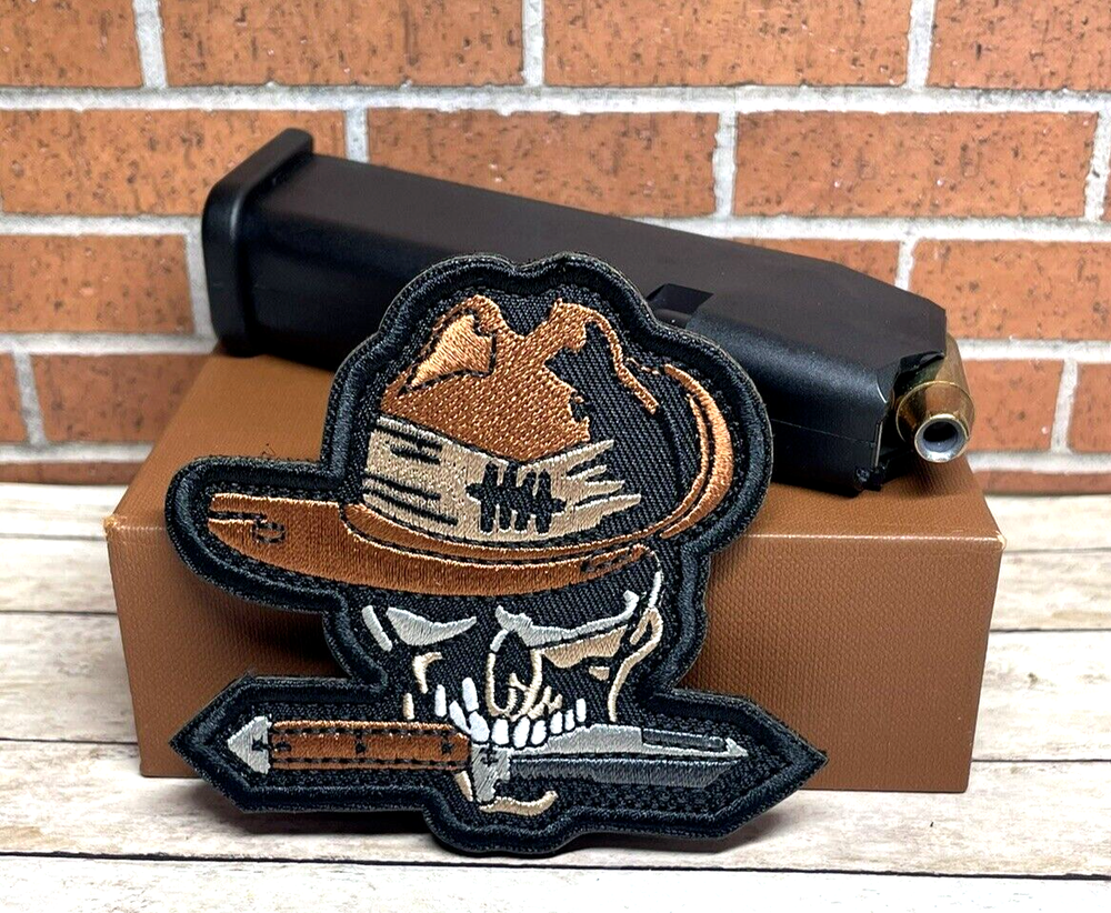 Tactical Morale Patch - Skull Patch - Hook Loop Embroidered Pirate Knife Patch