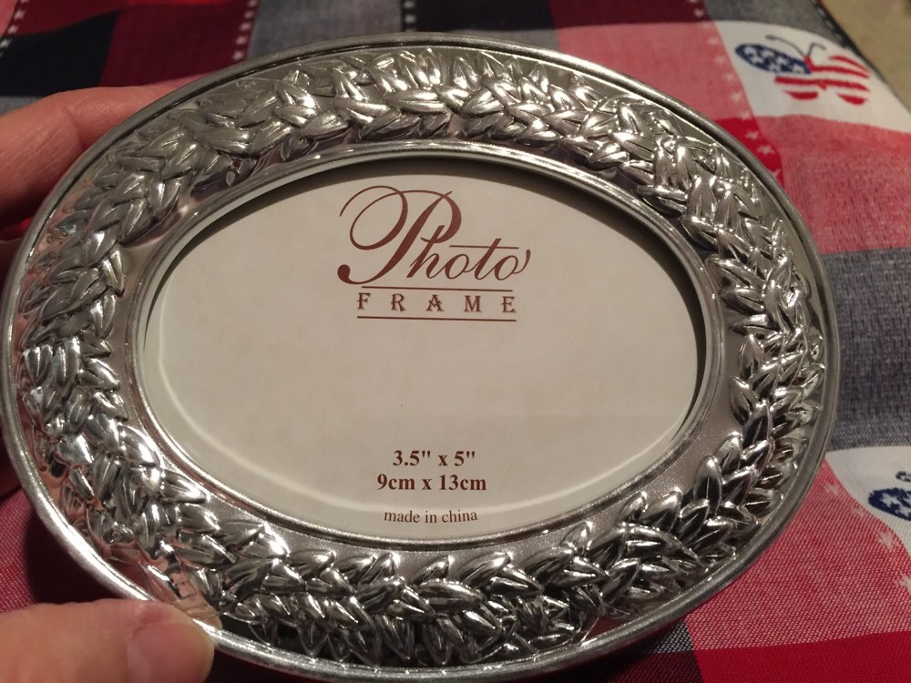 ❤️Vintage Photo Frame Silver Plate 3.5"x5" Oval Black Velvet Jewelry Box