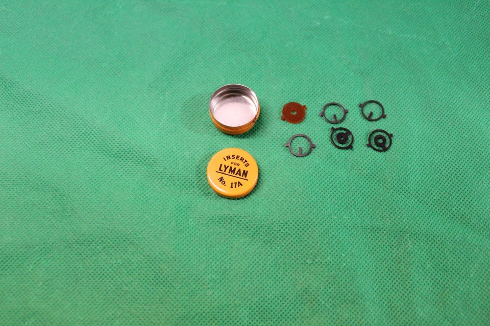 Lyman 17A Front Globe Sight Inserts in original Tin NICE w 6 Inserts