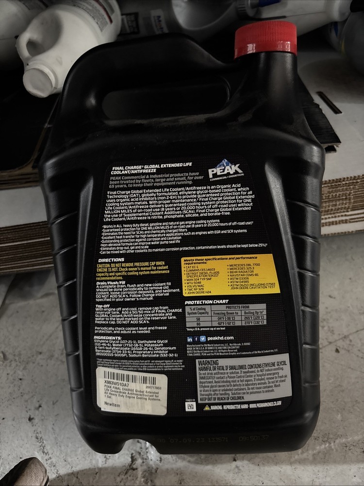 Peak Final Charge Global Coolant Antifreeze