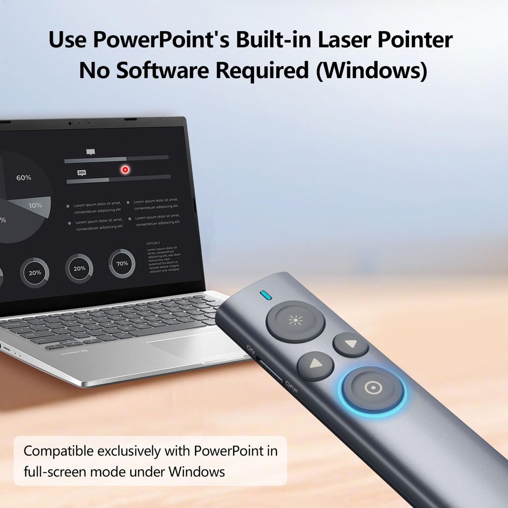 Presentation Clicker with Digital Pointer for TV LED LCD Screen, Presentation...