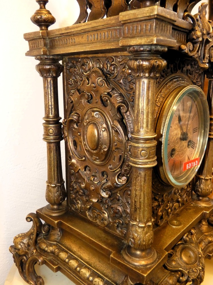 Lenzkirch 63193 Heavy Solid Bronze Mantel Clock 54cm 10kg
