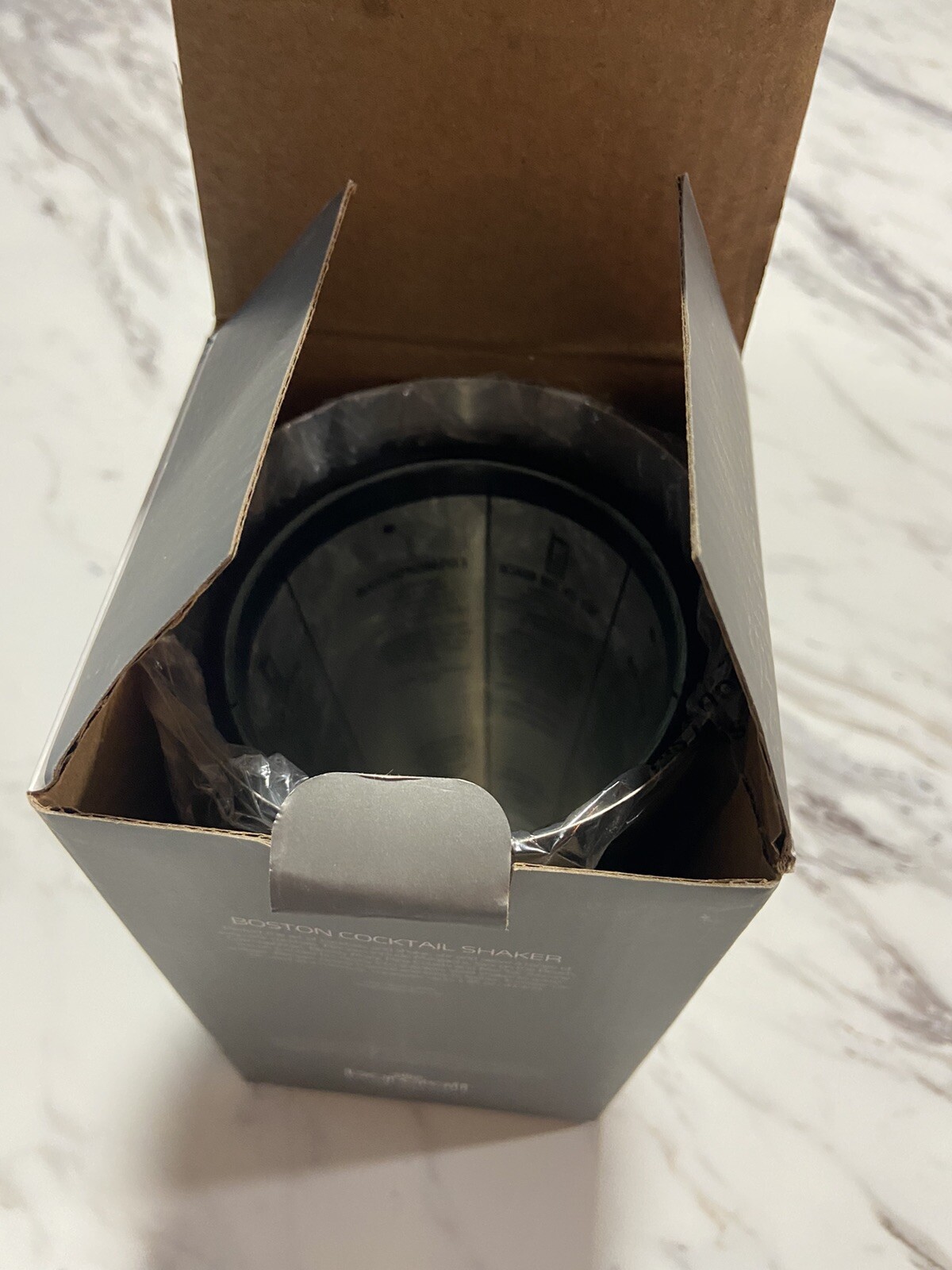 NEW!! BOSTON COCKTAIL SHAKER Stainless Steel And Glass W/Drink Recipes