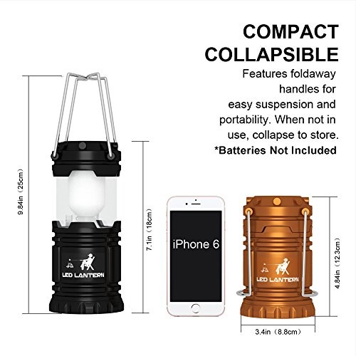 Lanterns Battery Powered LED - Camping Lantern Emergency 4 PACK Multicolored