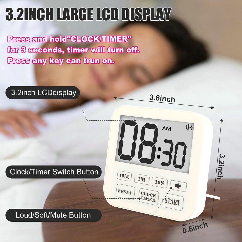 Digital Waterproof Shower Timer Bathroom Kitchen Timer with Strong Magnet and