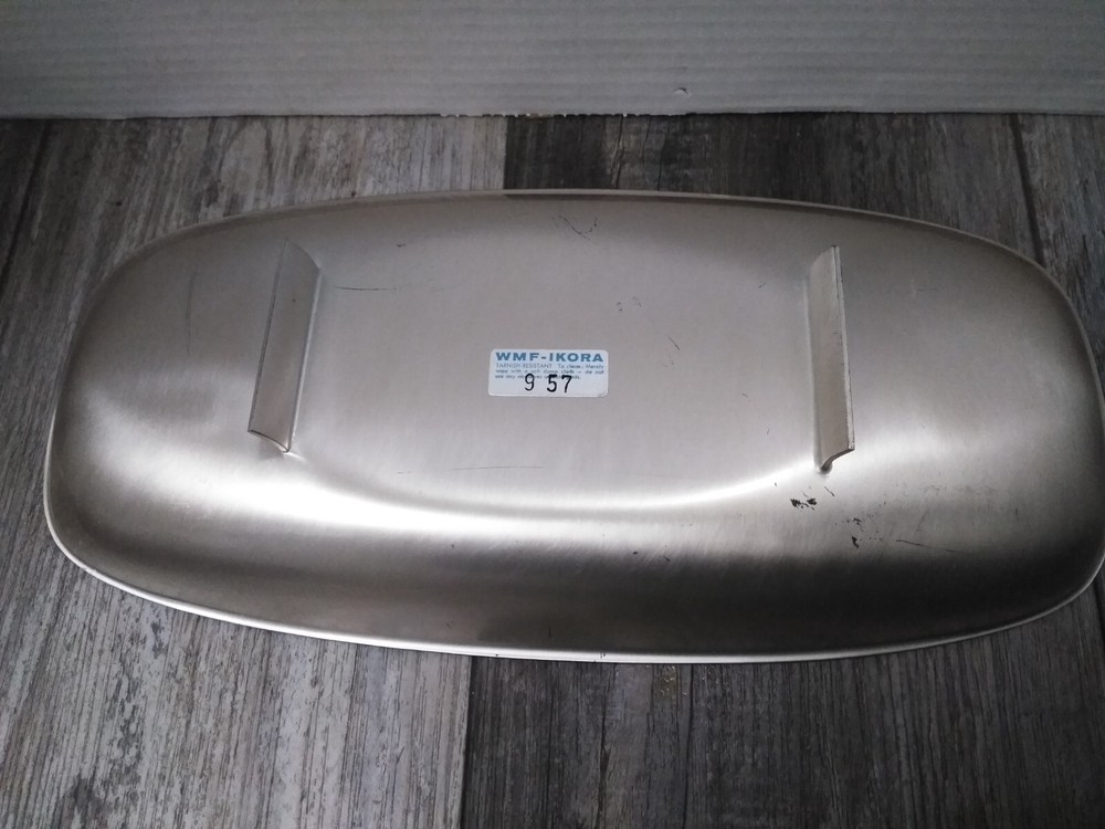 VTG. WMF-IKORA Silverplate Footed Serving Tray Brushed Finish Germany - READ