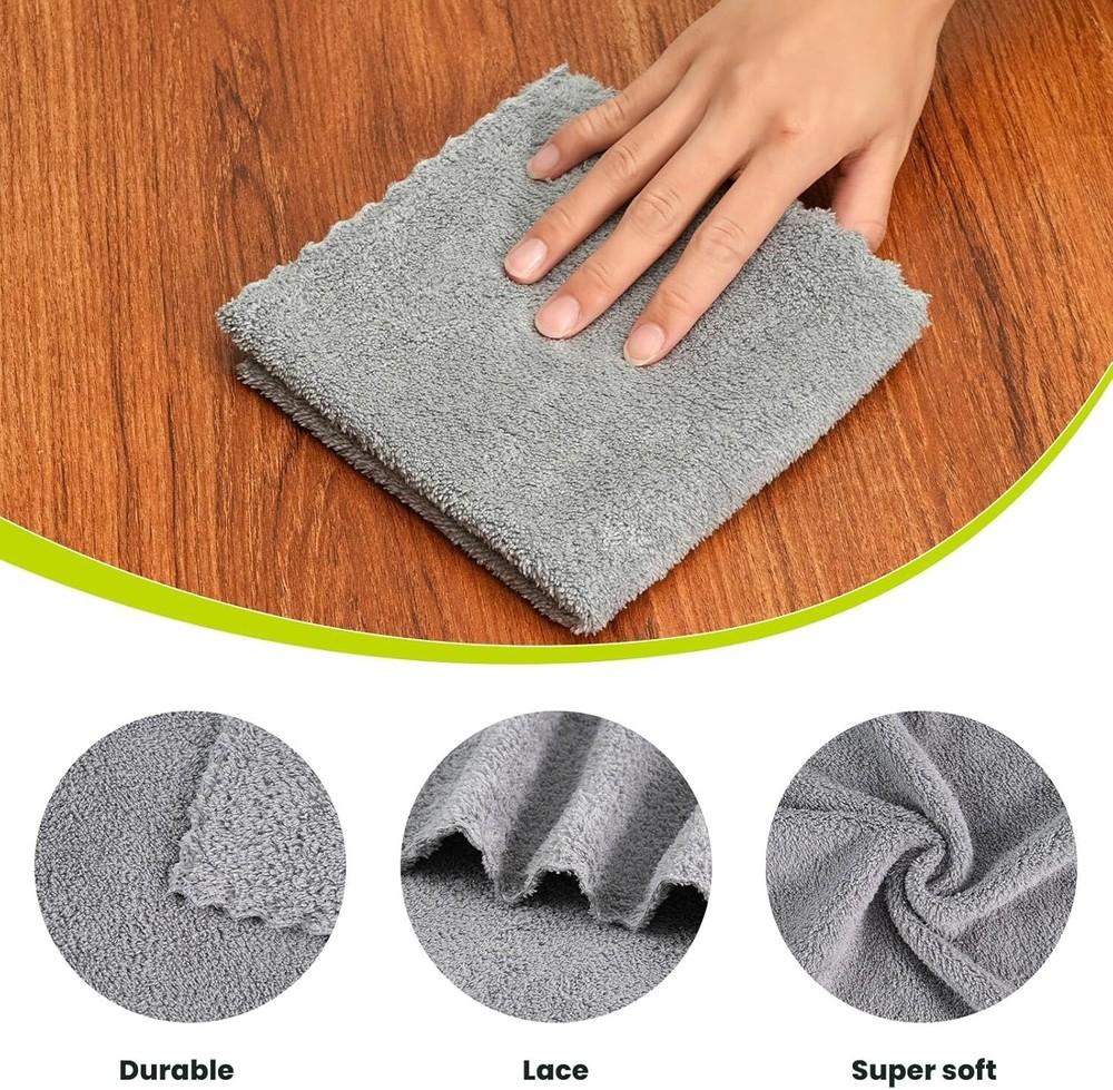 "12 Pack Cleaning Cloth,Ultra Soft Absorbent Quick Drying Microfiber Cleaning Ra