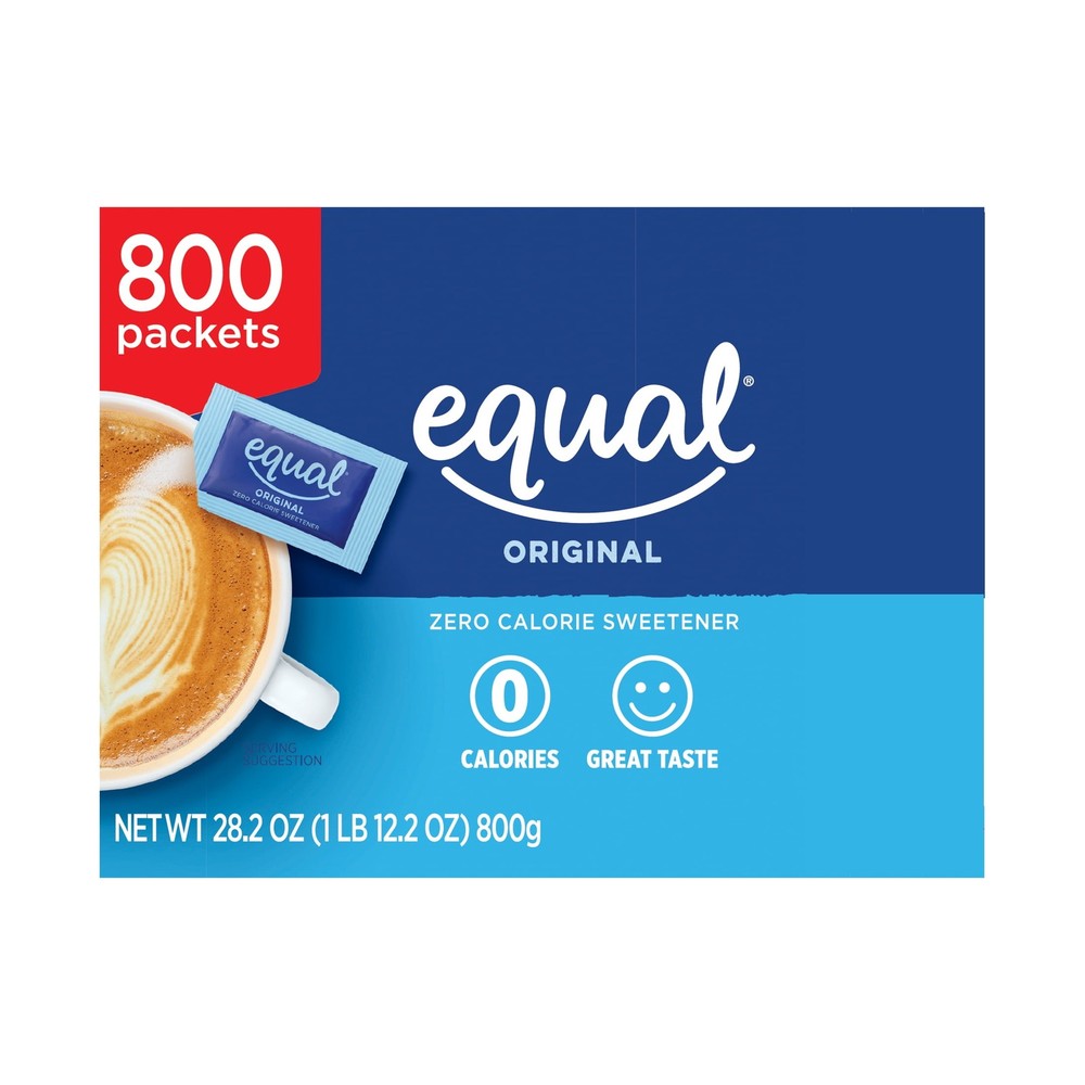 EQUAL Zero Calorie Sweetener, Sugar Substitute, 800 Packets