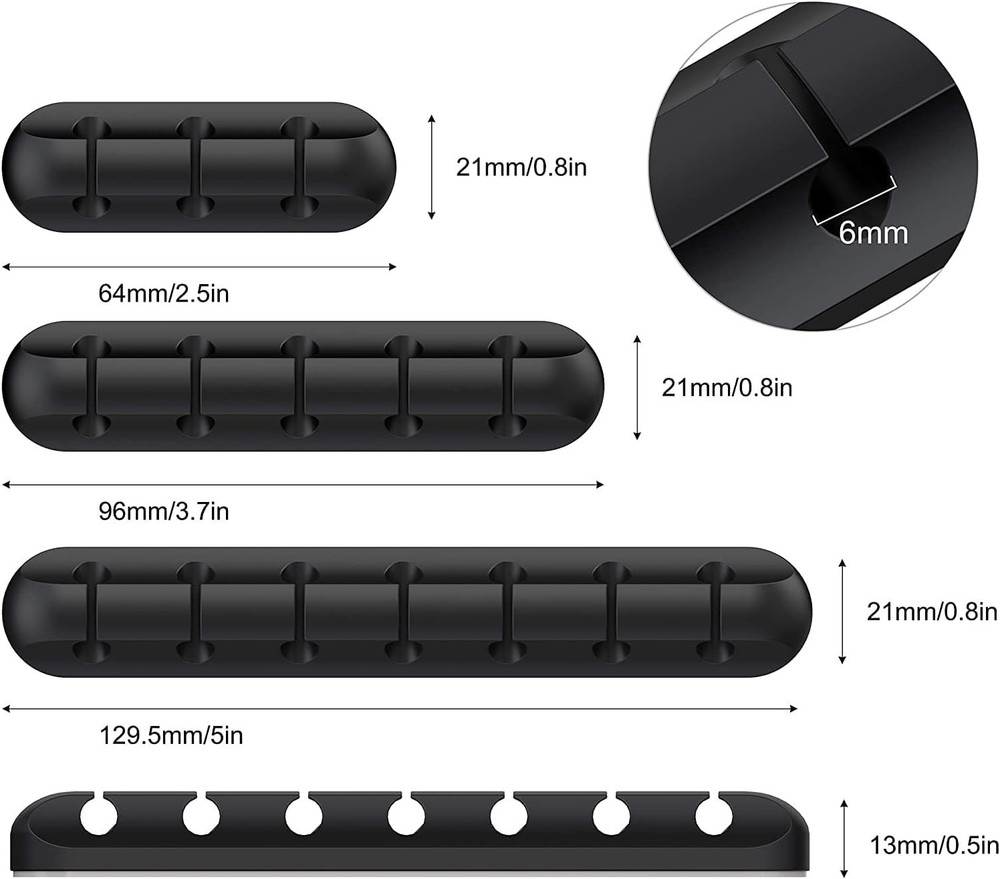 Cable Holder Clips, 3-Pack Cable Management Cord Organizer Clips Silicone Sel...