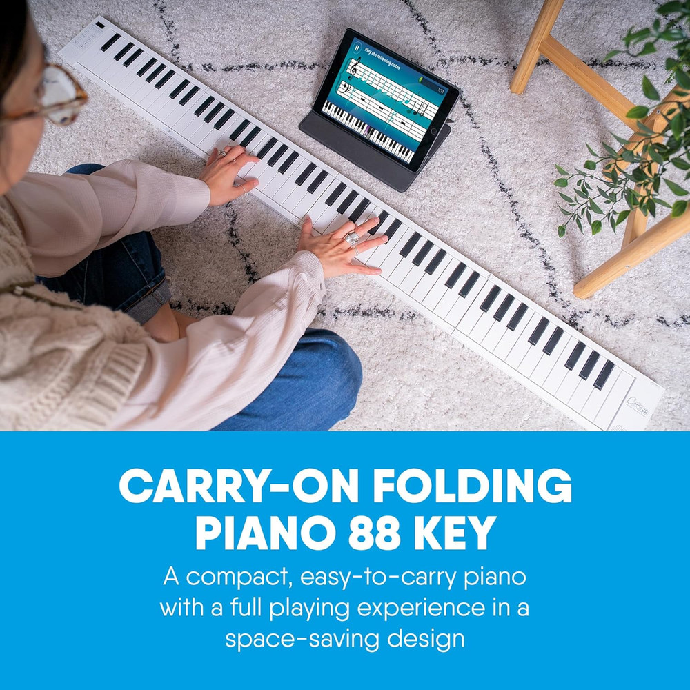 Blackstar White 88 Keys USB MIDI Controller for Portable Folding Digital Piano