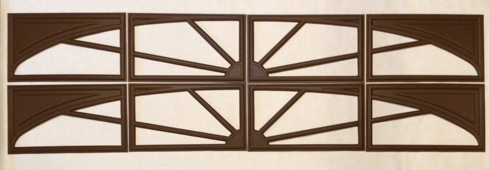 8 Amarr Sunray Replacement Inserts for Amarr Short Panel Garage Doors Walnut