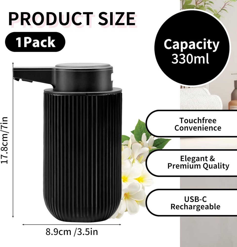 Automatic Touchless Glass Soap Dispenser Rechargeable Liquid Soap Dispenser