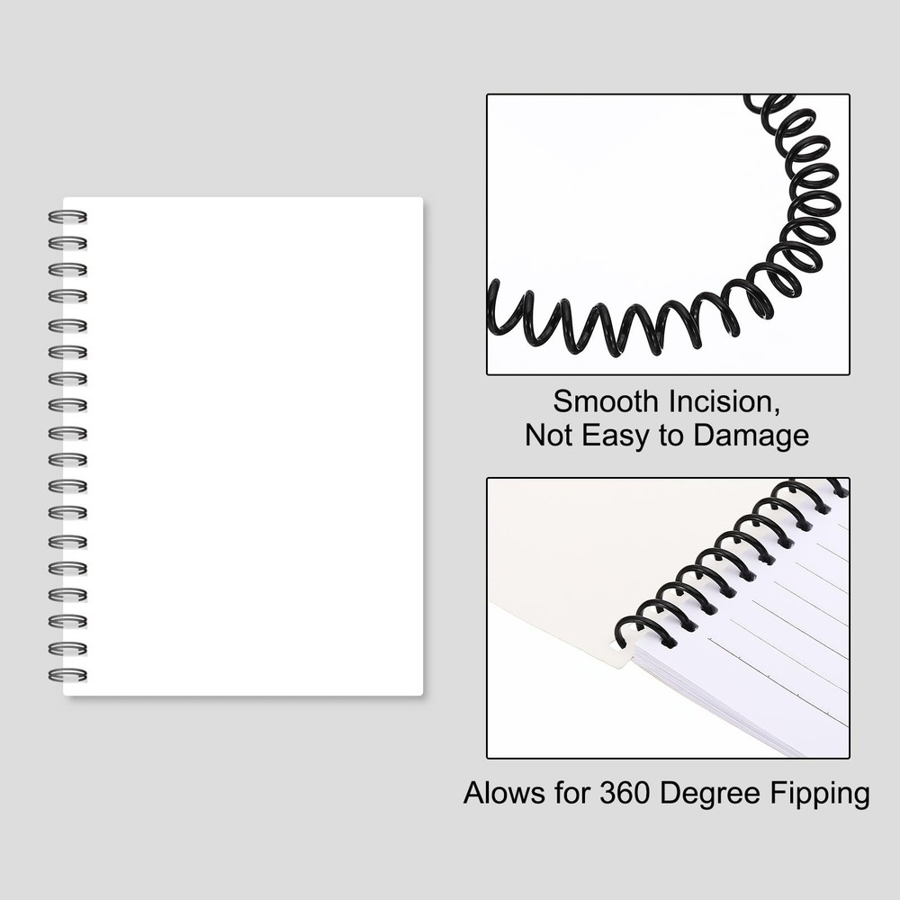 13mm(1/2") Plastic Spiral Binding Coils, 20 Pcs Binding Spirals 105 Sheet Cap...