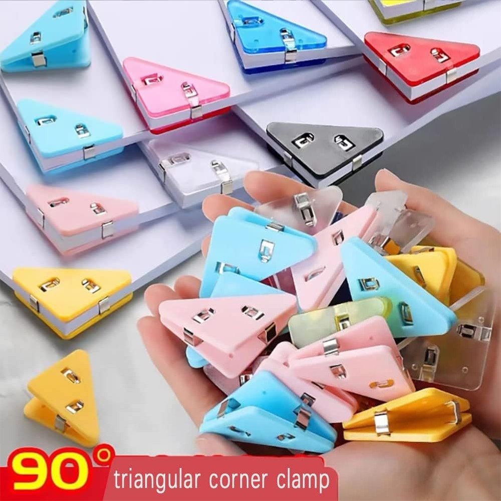 4pc Random Triangle Corner Data Clip,Multifunctional Binder Document Fastener