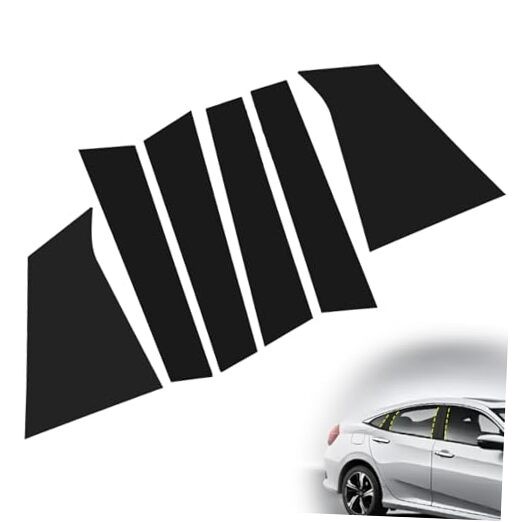 6pcs Gloss Black Window Pillar Post Covers - Compatible with 2016-2023 Chevy