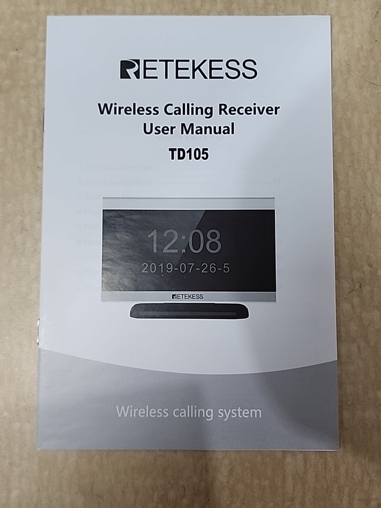 Retekess TD105 Restaurant Pager Calling System Host Receiver