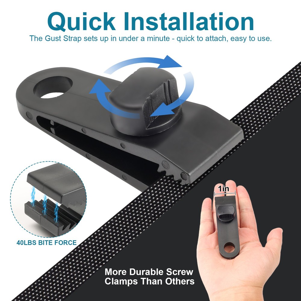 Car Boat Cover Tie-Down Gust Strap Wind Protector Resistant Windproof Universal