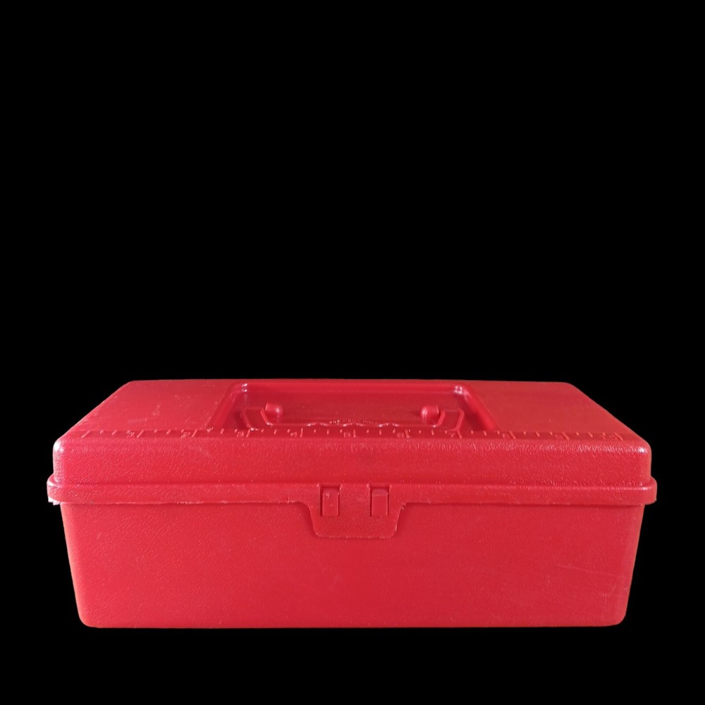 Vintage Oxwall Tool Company Red Tool Box W/ Ruler