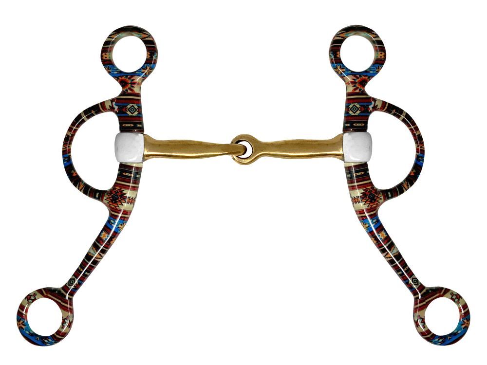 Showman Southwest Print Copper Argentine Snaffle Bit