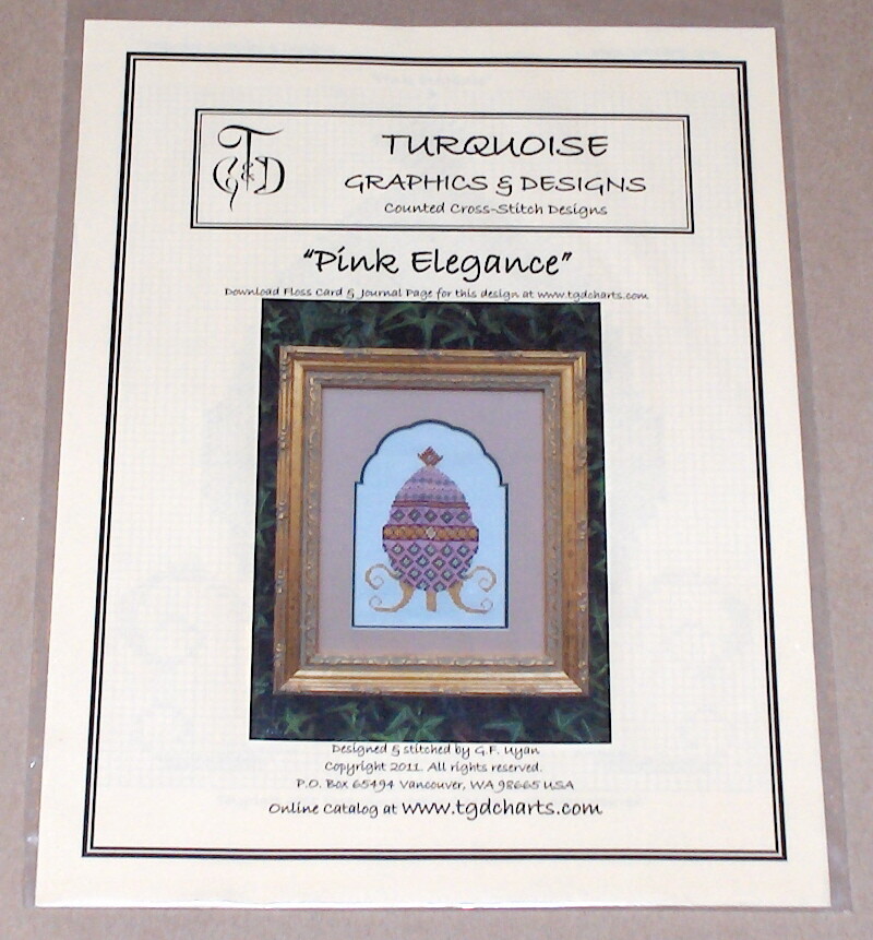 Turquoise Graphics & Designs "Pink Elegance" Decorative Egg Cross Stitch Pattern