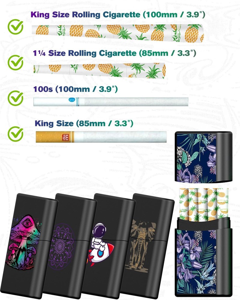 Cigarette Case for Classic Regular Smell Proof Box Multifunctional King Size Lig