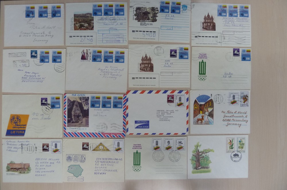 LITHUANIA 1991/1996, 129 COVERS & FDC