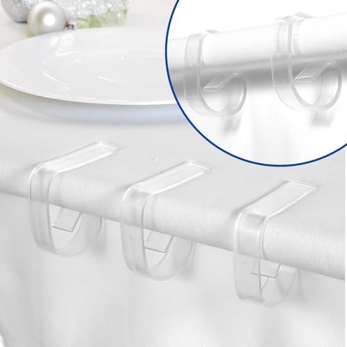 150PCS Transparent Clear Tablecloths Clips Bulk, Plastic Table Cloth Clips