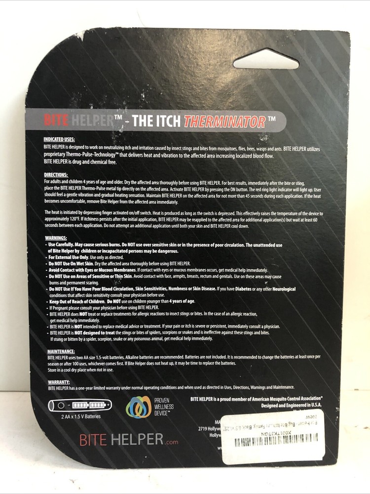Bite Helper The Itch Therminator Neutralize Itch and Irritation from Bug Bites
