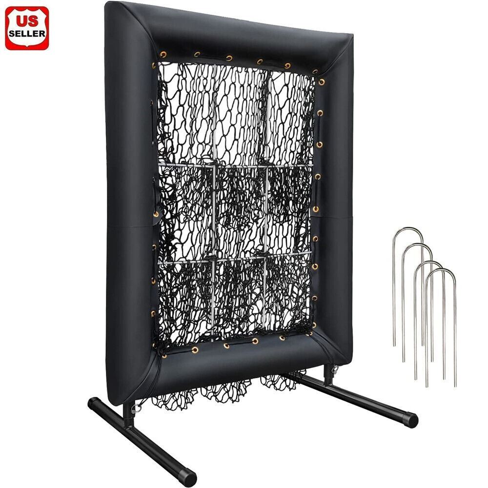 9 Hole Baseball Pitching Net with Strike Zone, 9 Pockets Pitchers Throw Training