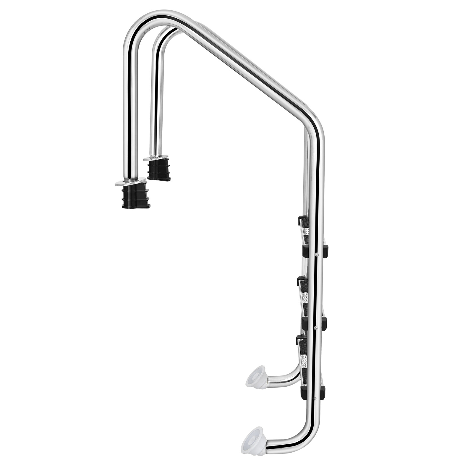 Costway Stainless Steel 3-Step Swimming Pool Ladder In-Ground w/ Anti-Slip Step
