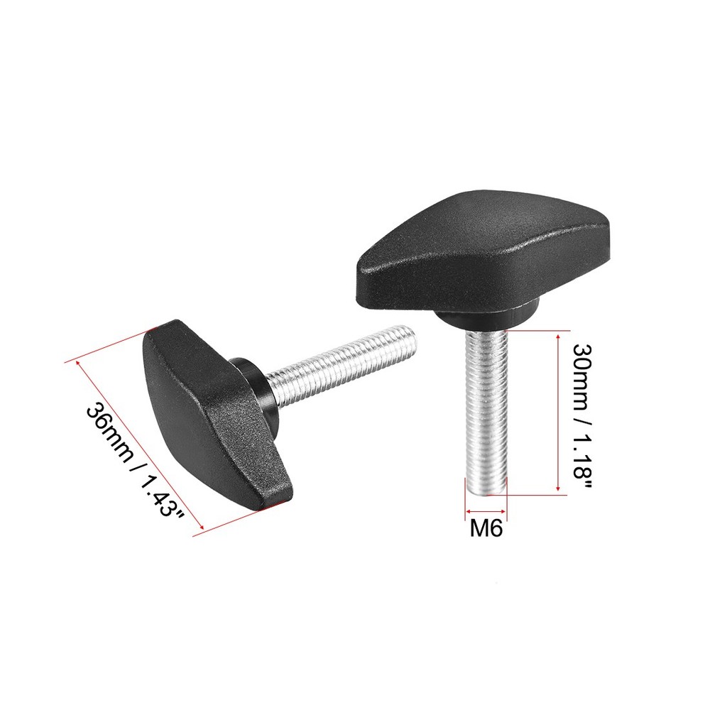 Locking handle screw handles handles handles M6x30mm threaded T shape 2pcs