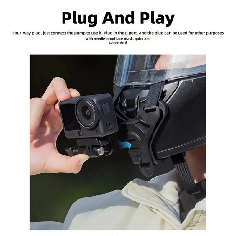 Enhanced View Helmet Mount for Action Cameras Featuring Position Adjustment
