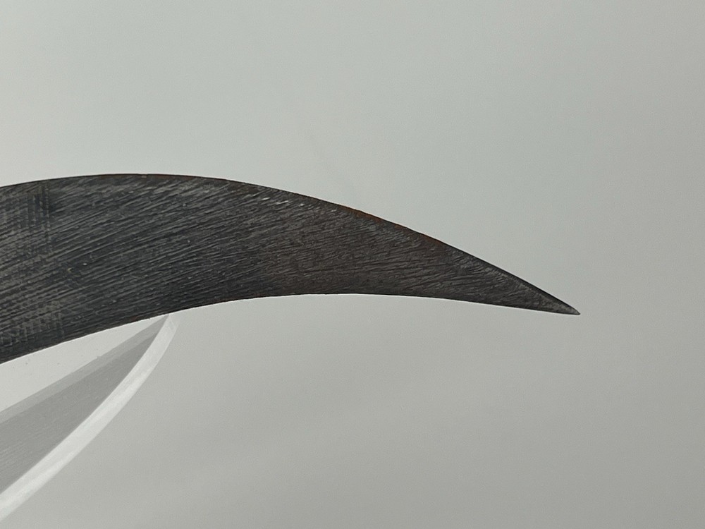 Double‑Edged Curved Ethnographic Dagger, Khanjar‑Influenced with sheath